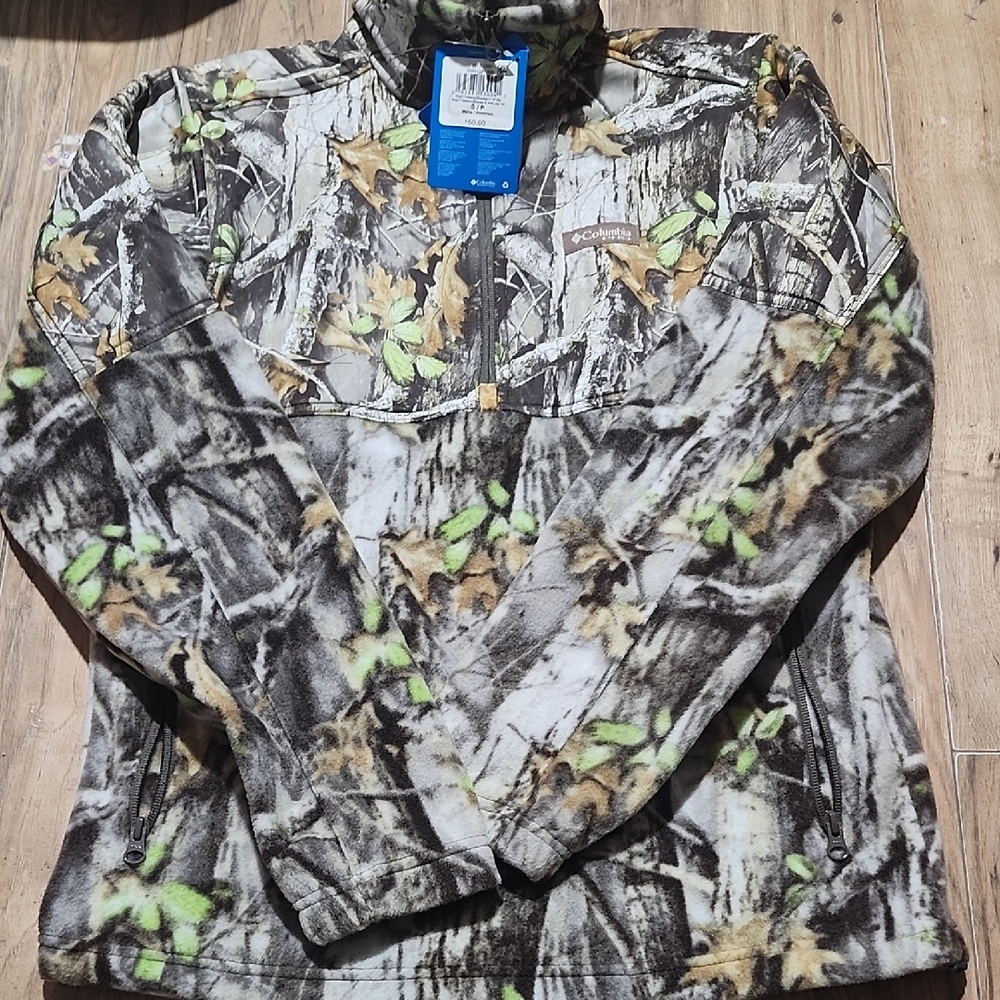 Columbia Realtree-Style Camo Half-Zip Fleece in Green, Brown, Gray